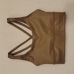 SOLD Lululemon Bronze Brown Metallic Energy Sports Bra 4 Long Line